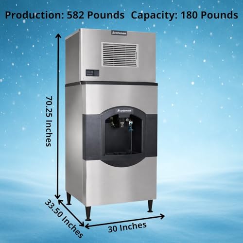 Scotsman 582 lb / Day - 180 lb Ice & Water Bin - 208V / 180.0 pounds / 1 Ice Makers