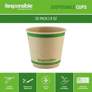 Responsible Products Brown / 25 / 8 oz (25 Count) Cups