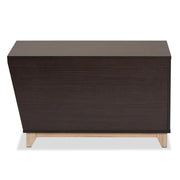 Eckhart Modern and Contemporary Two-Tone Dark Brown and Oak Finished Wood Cat Litter Box Cover House by Baxton Studio – Small, Brown, Model 194-21003-11762-CYMX