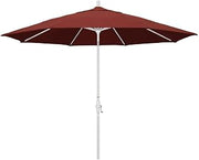 California Umbrella 11' Round Aluminum Market Umbrella, Crank Lift, Collar Tilt, Bronze Pole, Henna