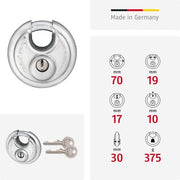ABUS 90x190cm / Without security card / White Keyed Padlocks
