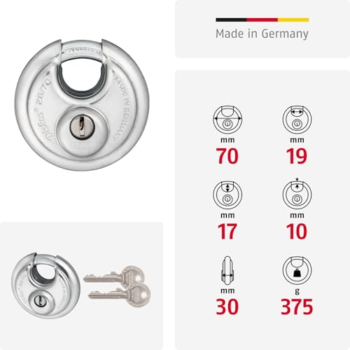 ABUS 90x190cm / Without security card / White Keyed Padlocks