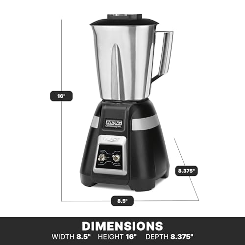 Waring Toggle Switch | Stainless Jar / 48 oz / Black Countertop Blenders