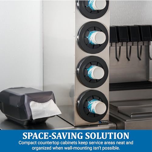 San Jamar 4 Tiers / Silver / 4 Cup Dispensers Commercial Beverage Dispensers