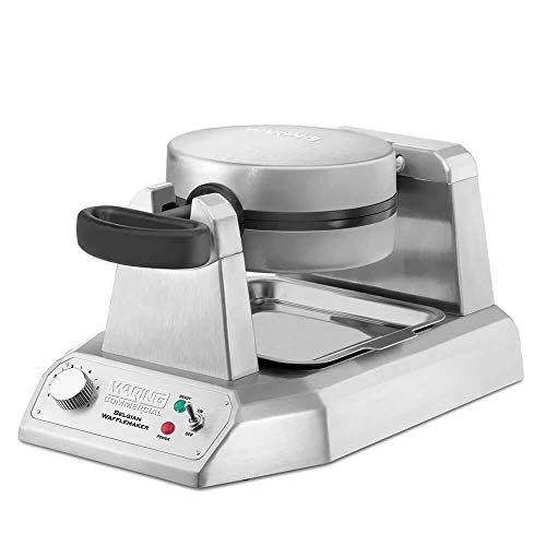 Waring Single Belgian Waffle Maker | 120V, 1200W / 12.5 x 17.88 x 10.5 inches / Silver Waffle Irons