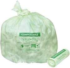 30 GAL. COMPOSTABLE TRASH BAGS, 30 IN. X 39 IN., 0.8 MIL, GREEN, 25/ROLL, 8 ROLLS/CASE