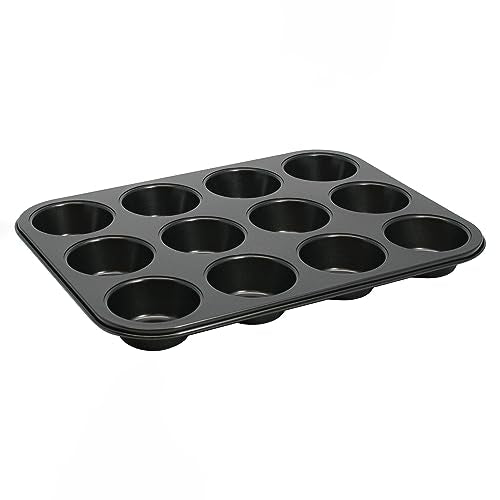 Winco 1 / 11 x 15.5 inches / Black Muffin & Cupcake Pans