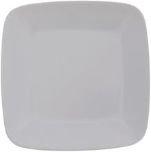 Elite Global Solutions D9SQR-NW Round-Edge White Square Melamine Plate - 9" L x 9" W x 3/4 H
