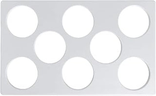 HUBERT Cold Food Template for 8 Bain Maries White Melamine - 21" L x 12 3/4" W