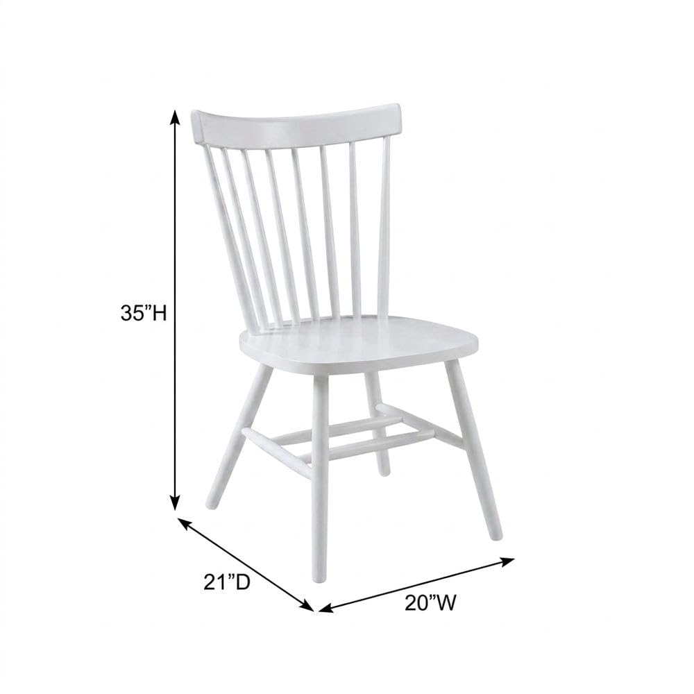 Parawood Dining Chair with Solid-Wood Frame by Furnifact – Parawood, White