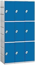 Salsbury Industries 93368BL-U Triple Tier 38.25-Inch Wide 738.25-Inch High 18-Inch Deep Unassembled Plastic Locker, Blue