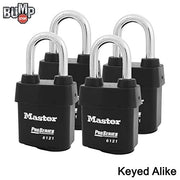 Master Lock 4 Pack / Black / Modern Keyed Padlocks