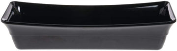 HUBERT Curveware Food Pan 1/2 Size Long Black - 18 3/10"L x 6 3/8"W x 4"D