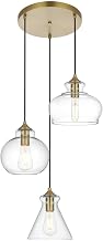 Destry 18.5" Pendant Clear Shade in Satin Gold