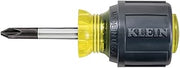 KLEIN TOOLS 603-1 Stubby Screwdriver, Made in USA, #2 Phillips Tip with 1-1/2-Inch Round Shank and Cushion Grip Handle