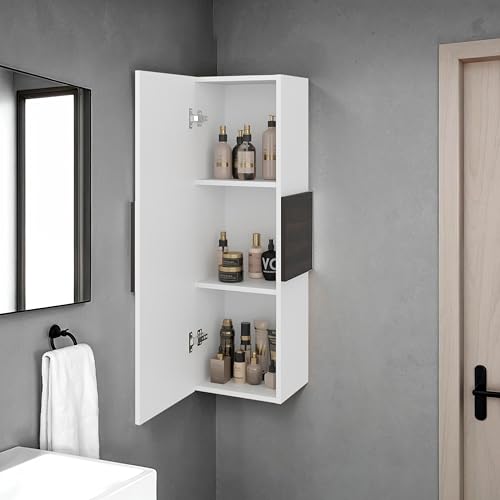DEPOT E-SHOP White/Dark Walnut / 1 Medicine Cabinets