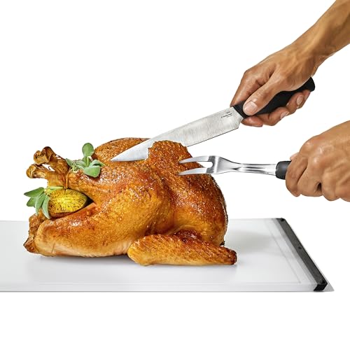 OXO Carving Set / 2 Piece Set / Black and Stainless Steel Carving Sets