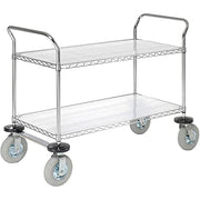 Chrome Wire Shelf Instrument Cart by Nexel – 49"L x 24"W x 44"H, 12-Gauge Steel, Chrome, Model 188782