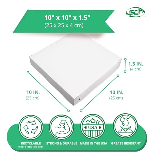 SOUTHERN CHAMPION TRAY 10" Length x 10" Width x 1-1/2" Height / White / 1.0 pounds Bakery Take Out Containers