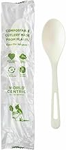 World Centric SP-PS-I Compostable TPLA 6" Spoons, Individually Wrapped (Pack of 750)