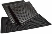 H.S. Inc HS1069, 12" x 24" Rectangular Pizza Pleezer™, Commercial Pizza Tray, Polypropylene, Elevated Nibs, Circular Shape, Dishwasher Safe, Charcoal Color, 12-Pack