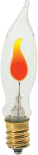 Satco S3761 120V 1/Card Petite Candelabra Base 2-3-Watt Flicker Bulb, Clear