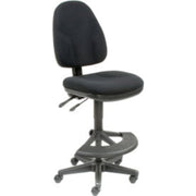 Operator Stool - 180 Footrest Without Arms - Black by Global Industrial – 23.66"L x 23.66"W x 13.5"H, Alloy Steel, Black, Model 506782BK