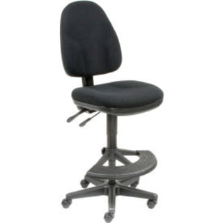 Operator Stool - 180 Footrest Without Arms - Black by Global Industrial – 23.66"L x 23.66"W x 13.5"H, Alloy Steel, Black, Model 506782BK