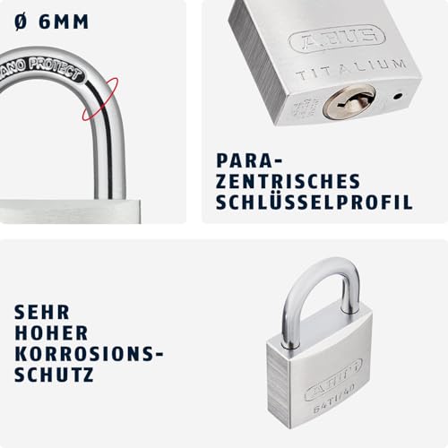 ABUS Set of 2 / 40 mm / 1 Keyed Padlocks