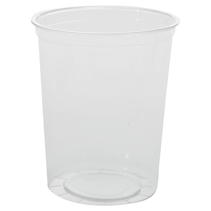 Clear 32oz Plastic Deli Containers, Bulk Pack of 500, Round, Universal Lid Available, Meal Prep, Strong Commercial Polypropylene, Food Service, Made in the USA