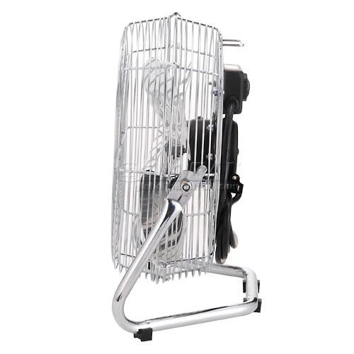 12" Diameter Industrial Floor Fan with Pivoting Head by Global Industrial – 15.5"L x 16"W x 17.5"H, Metal, Black/Gray/Silver, Model 258323