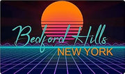 Bedford Hills New York 2 X 1.25-Inch Vinyl Decal Stiker Retro Neon Design