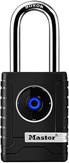 Master Lock Bluetooth Smart Padlock Outdoor Smart Lock Black 4401LHEC | Bluetooth Smart Lock Keypad 2-7/32 In Wide, iOS and Android Smart Phone Compatible, All-Weather Security, Shared Access