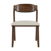 Abigail IV Rich Walnut Dining Chair Set of by Starlight Canyon Home – Solid Rubberwood, Solid Wood, Fabric, Brown, Pack of 2