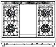 American Range ARROB436GDL Performer Series 36 Burner Open All Gas Range – Stainless Steel