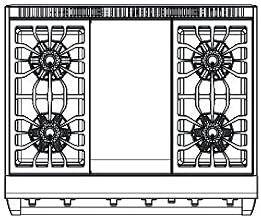American Range ARROB436GDL Performer Series 36 Burner Open All Gas Range – Stainless Steel