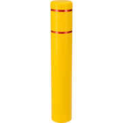 Global Industrial Reflective Bollard Sleeve – 8" Dia. x 52" H, Yellow with Red Tape