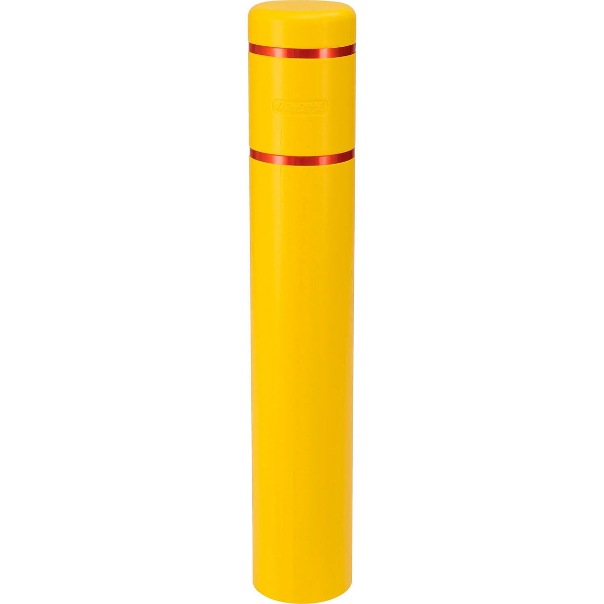 Global Industrial Reflective Bollard Sleeve – 8" Dia. x 52" H, Yellow with Red Tape