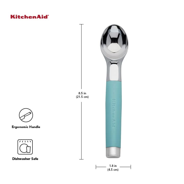 Gourmet Ice Cream Scoop by KitchenAid – One Size, 8.0 cubic_inches, Plastic, Matte Aqua Sky, Model KO117OHAQA