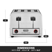Waring 10.5 x 11.5 x 9 inches / WCT805B / Silver Toasters