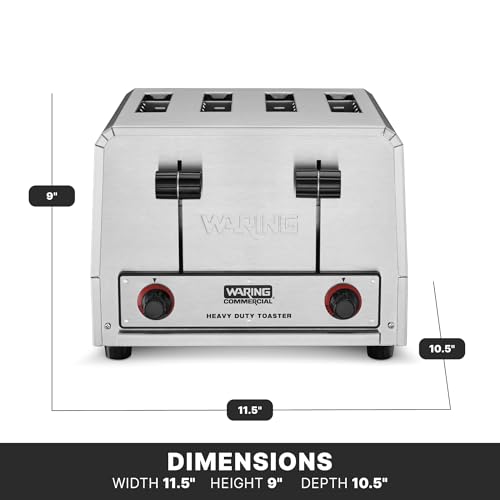 Waring 4-Compartment (Standard) / 5-20P Plug | 120V | 2200W / Silver Toasters