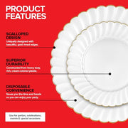 Stock Your Home Ivory & Gold / 60 / 60 Count Plates