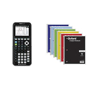 Color Graphing Calculator Bundle with Oxford Notebooks and Post-it Super Sticky Notes by Texas Instruments – Black, Model TI-84 Plus CE