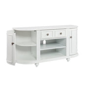Dandridge TV/Media Stand - White by SEI Furniture – 48.5 x 16.25 x 24.25 inches, Wood, White, Brushed Silver, Model AZ2438SM