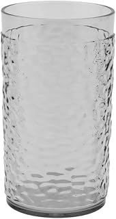 G.E.T. 3312- Heavy-Duty Shatterproof Plastic Pebbled Tumbler, 12 Ounce, Smoke Gray (Set of 12)
