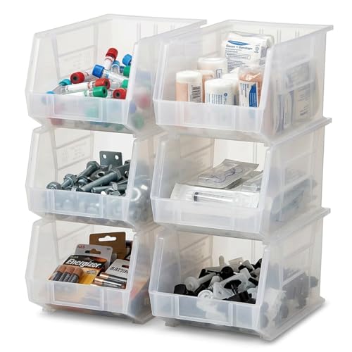 QUANTUM STORAGE SYSTEMS Clear / 18L x 11W x 10H / Ultra Stack & Hang Open Storage Bins