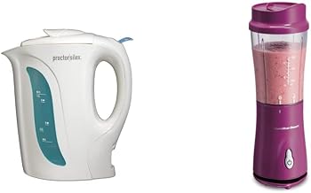 Proctor Silex Electric Tea Kettle, Water Boiler & Heater + Hamilton Beach Portable Blender