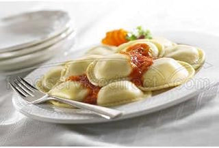 Rosina Food Cheese Ravioli Pasta - Round, 24 Ounce -- 12 per case.