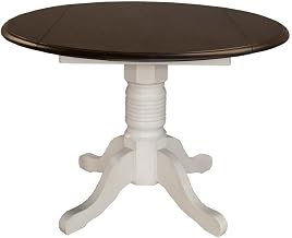 Starlight Canyon Home Cocoa Bean Pedestal Drop Leaf Dining Table, Design for Small Spaces, Round Surface Ideal for Kitchens, Nooks, and Apartments