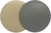 Front Of The House FOH RTL019GYL23 Dune/Smoke Vinyl 12" Round Placemat - 12 / CS